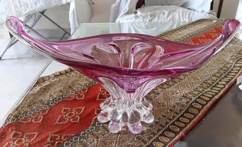 Vintage Murano Italian Pink Art Glass Bowl