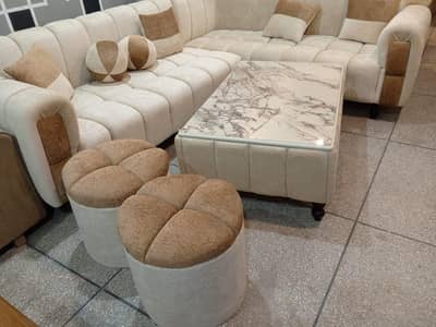 7 seater l shape important fabric good quality Al Noor furniture