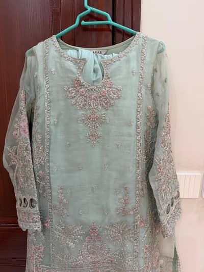 Branded | Luxury Formal | Ready to wear | Embroided | sky color