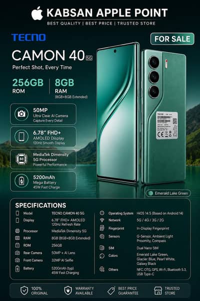 Tecno CAMON 40 | 8gb  256gb | Complete Box | Like New. . .