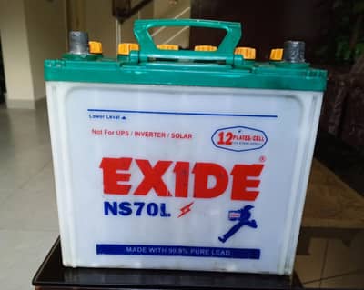 EXIDE NL70 BATTERY 7500/- EDEN SOCIETY TOKAR LAHORE 03424008082