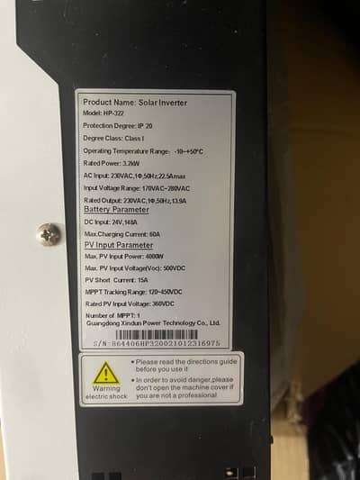 Solar inverter imported Zamdon 3.2KV 4000 Watt 24V