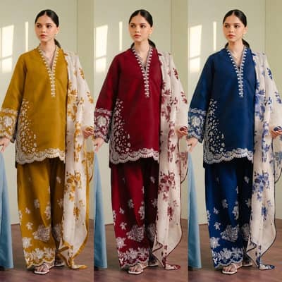 ZARA-SHAJAHA LAWN EMBROIDERED UNSTITCED 3pc