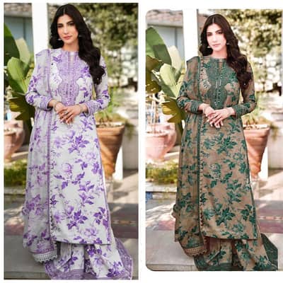 Lawn & Chiffon 3 Pc Suit