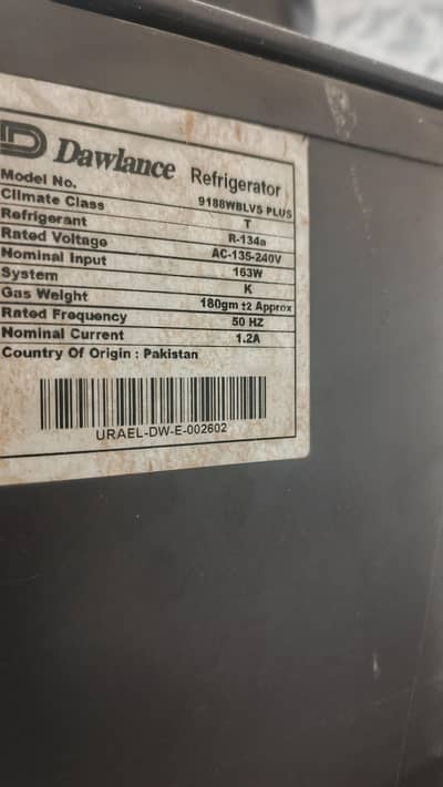 Dawlance refrigerator LVS PLUS