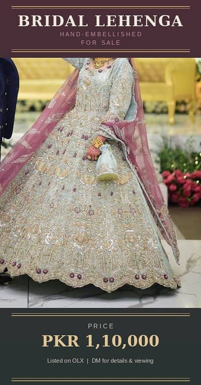 Luxury Hand Embellished Bridal Lehenga for Sale | Designer Wedding Dre