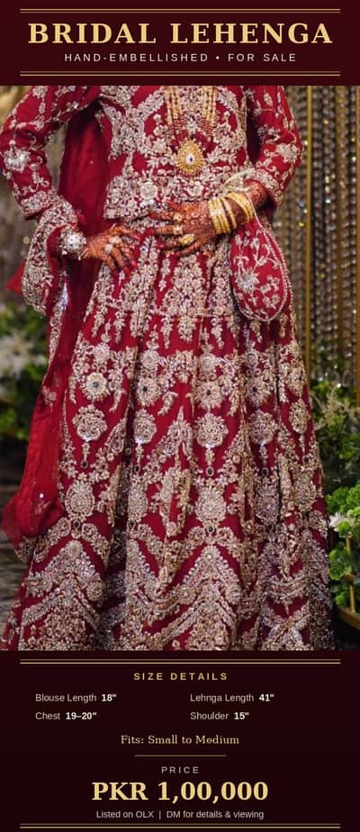Luxury Bridal Lehenga for Sale | Wedding Dress | Excellent Condition
