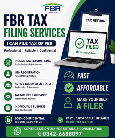 FBR Tax Filing Services | Income Tax Return & NTN Registration