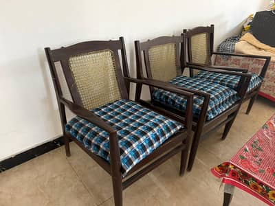Wooden 3 chairs