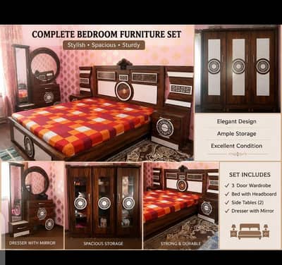 Bedroom Set, Bed Set, Wardrobe