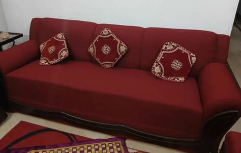 Maroon Color 5 Seater Sofa Set
