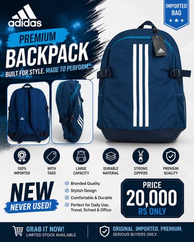 Original Adidas Backpack | Imported | Brand New with Tags | Never Used