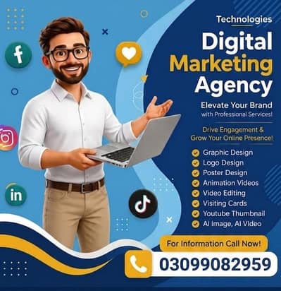 digital marketing agency// logo designing , thumbnails and ai videos