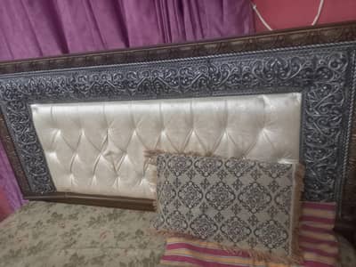 king size double bed with matress 2 side table and a dressing table