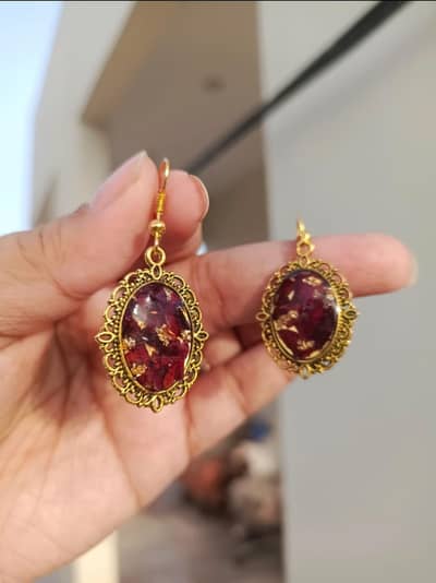 mini flower preserved earrings