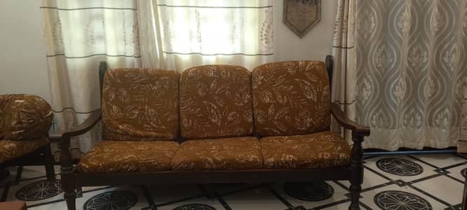 wooden 2 sofa sets
