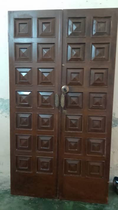 hard wood double door