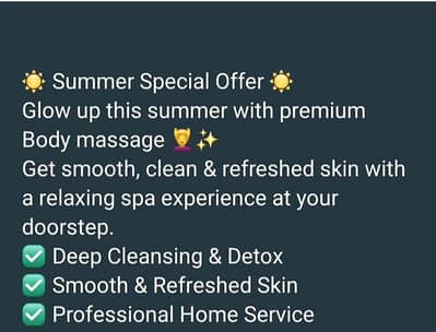 Beauty Spa home Services for female Client