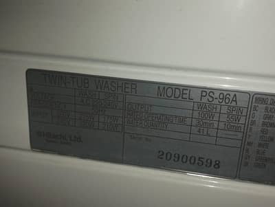 Hitachi PS-96A Twin Tub Washing Machine