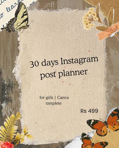 30-Day Instagram Post Planner for Girls | Canva Template Rs 499