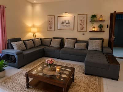 8 seater L shape sofa for sale,with stool free