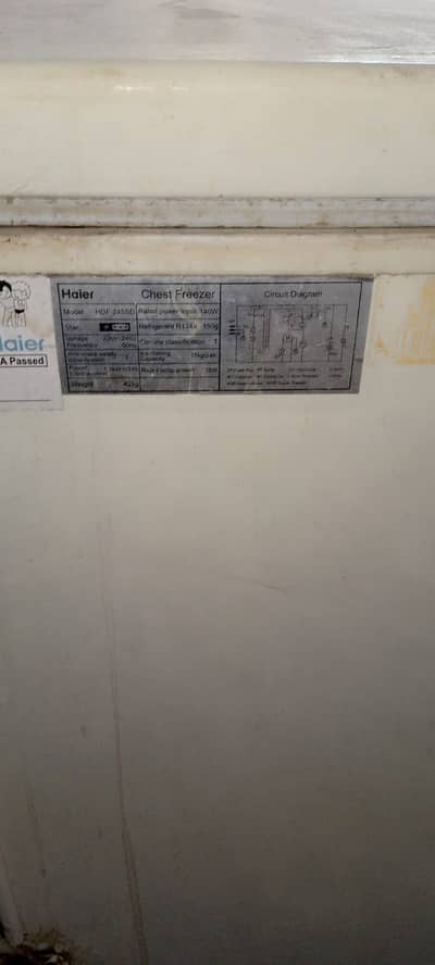 Haier freezer 10 years old model no. hdf24sg