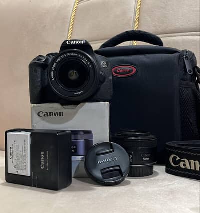 Canon 700D with 55mm prime lens
