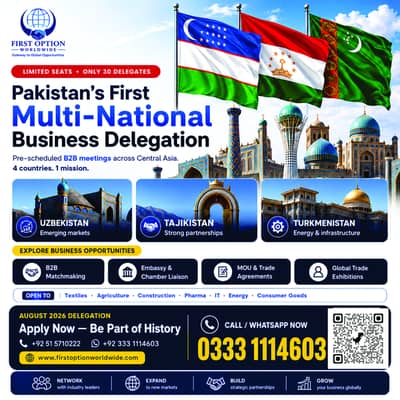 Trade & Business Delegation to Uzbekistan, Tajikistan & Turkmenistan