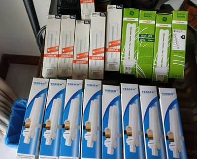 42 New CFL plug in lamps Osram, GE,Tersen, NVC, Bulk Sale , DHA, Lahor
