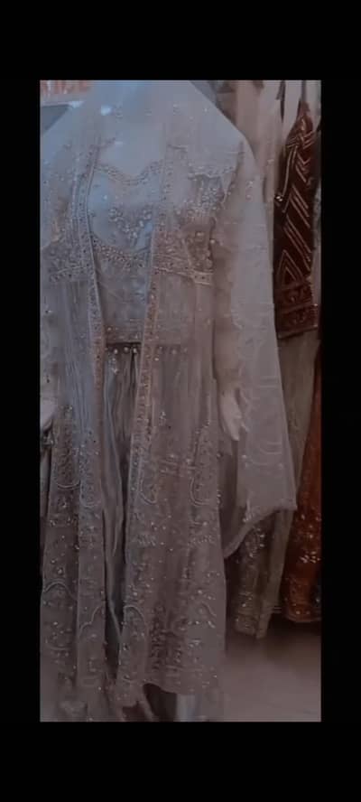 full heavy embroidery lehnga with gown 4 pices