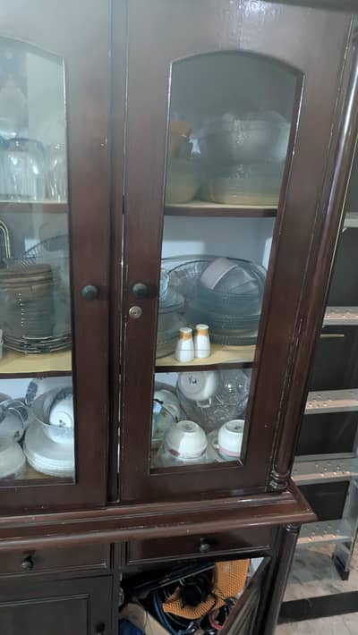 wooden showcase excellent condition