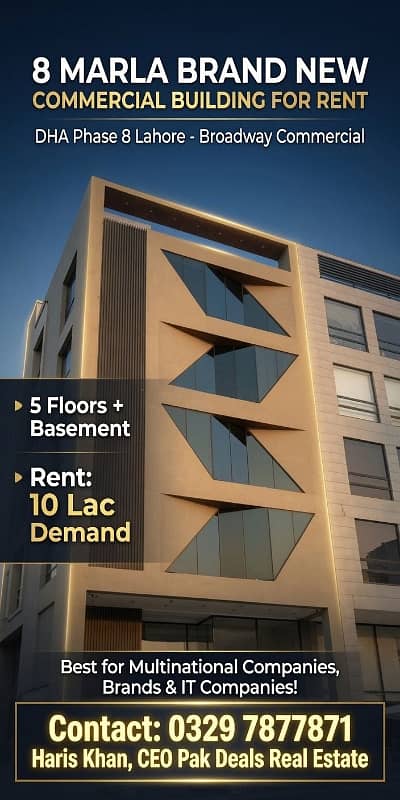 8 marla brand new commercial building for rent