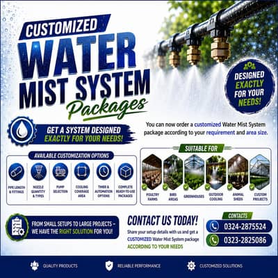 Water Misting System Complete Set & Spare Parts (Retail / Wholesale)