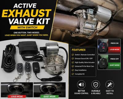 Universal Active Exhaust Valve Kit with Switch | On/Off Sound Control