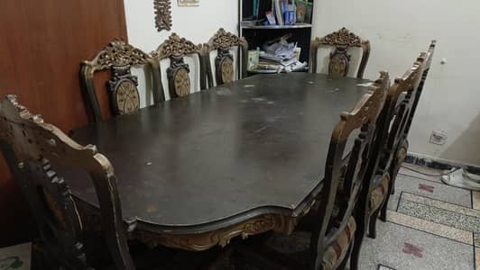 Eight Seater Dining Table (Heavy Wood)