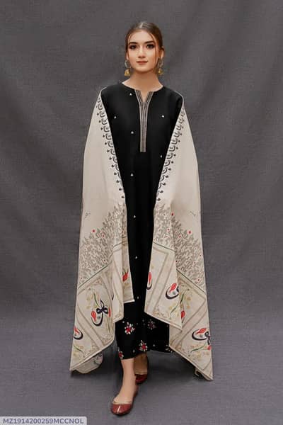 DESIGNS 3PCS unstitched EMBROIDERED SUIT