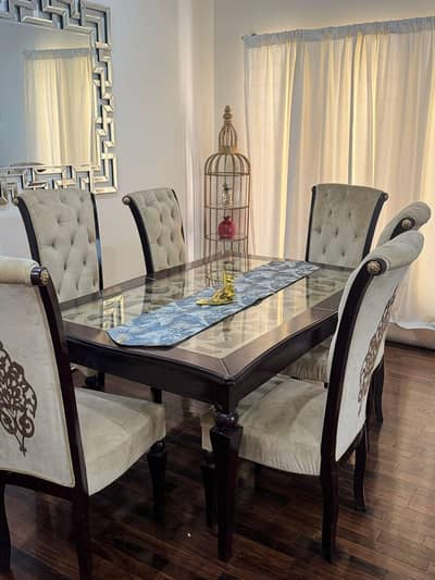dinning table 6 seater solid wood