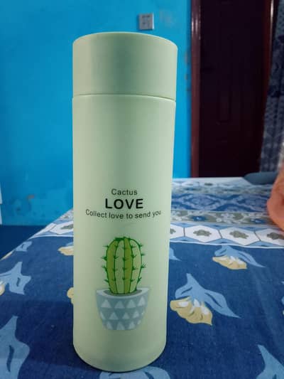 Cute Cactus Printed Thermos Flask / Water Bottle - Brand New