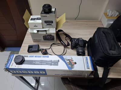 canon eos 750d professional kit with rode mic and tripod