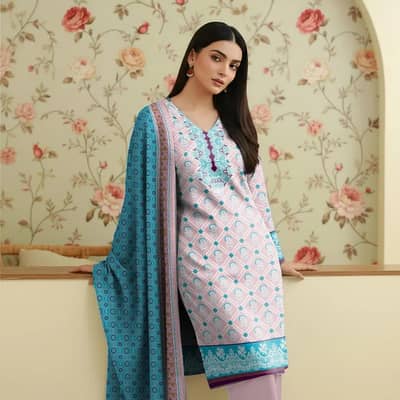 Pink Printed Lawn 3-Piece Suit Set