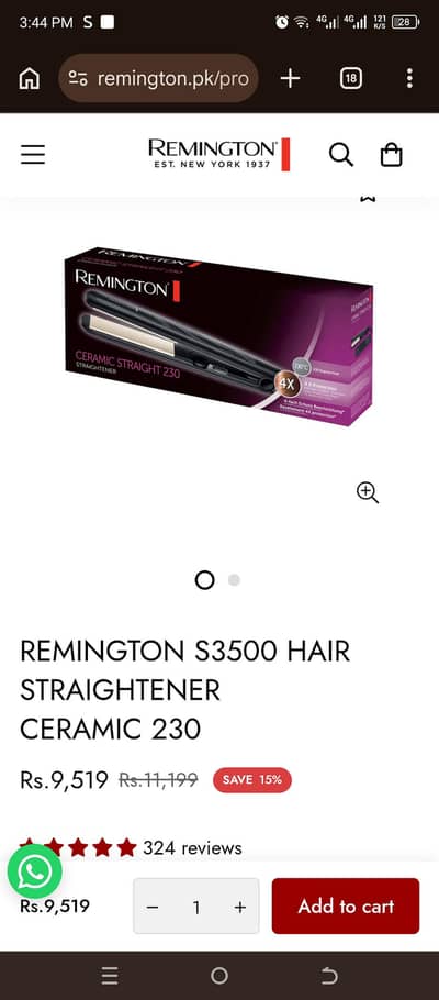 Remington S3500 hair straightener
