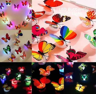 LED Butterfly Wall Light Multicolor Plastic Decor