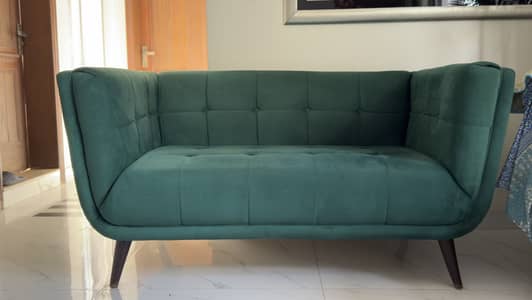 Bottle green sofa set