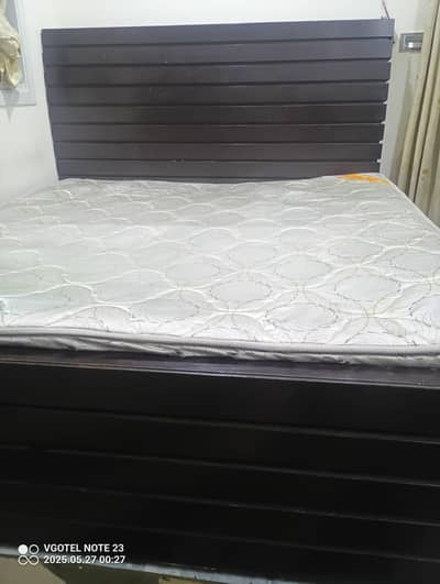 king bed set with two side tables plus dressing table & spring mattres