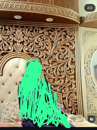 Bed with dressing table