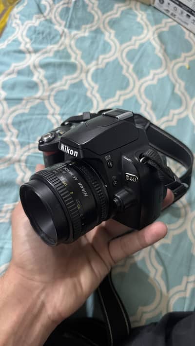 Nikon D40 DSLR + Nikon 50mm f/1.8D Prime lens |Complete kit |Excellent