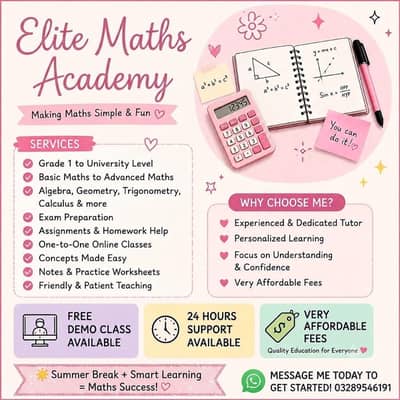 I will teach you in every grade of maths