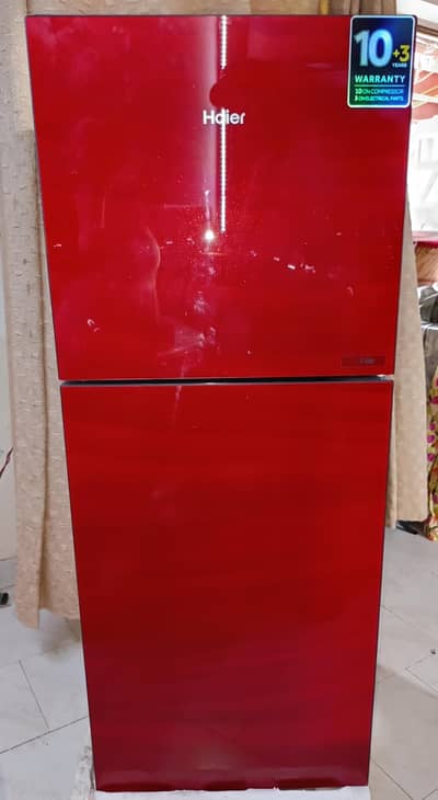 Haier Refrigerator HRF-246 EPR-01 Red Glass Door