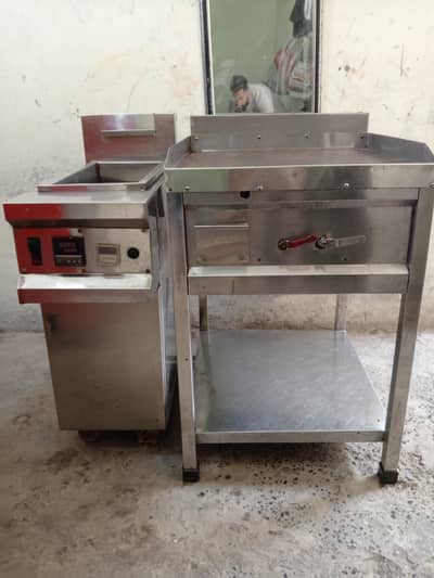 complete setup fryer hot plate counter tawa