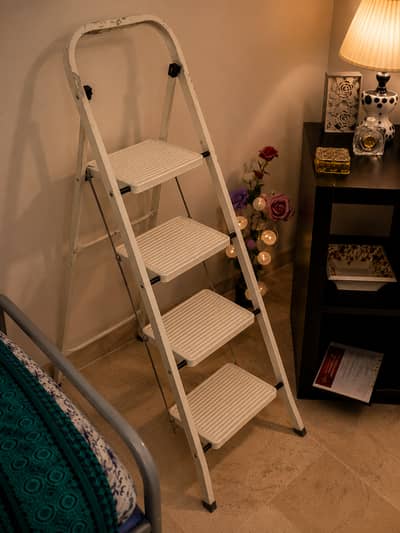 Imported Heavy Duty 4-Step Folding Ladder | Steel Household Ladder